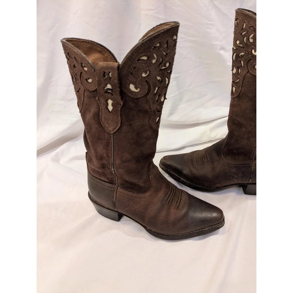 Ariat Boots Kids Size 11 Brown Leather Western Zip Cowboy Style 10010913